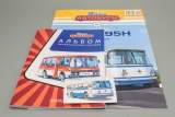 ЛАЗ-695Н городской высокопольный автобус - белый/синий - №1 с журналом (+наклейка) 1:43