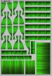 Набор декалей Шторки для Ikarus 256 - зеленый - 100х140 мм. 1:43
