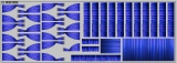 Набор декалей Шторки для Ikarus 259 - синие - 200х70 мм. 1:43