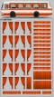 Набор декалей Шторки для ЛАЗ всех моделей - красный - 100х140 мм. 1:43