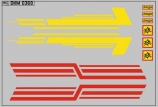 Набор декалей КаВЗ (полосы, надписи) - вариант 14 - 100х70 мм. 1:43