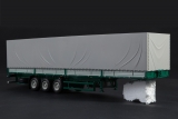 МАЗ-5440 седельный тягач + МАЗ-9758 полуприцеп бортовой с тентом - зеленый/серый 1:43