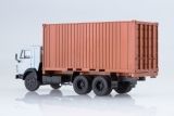 КАМАЗ-53212 контейнеровоз + 20-футовый контейнер - светлая дымка/коричневый 1:43