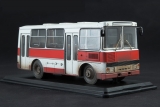 ПАЗ-3203 малый городской автобус - красный/белый со следами эксплуатации 1:43