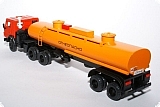 КАМАЗ-5410 седельный тягач + полуприцеп-цистерна - красный/оранжевый 1:43