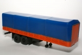 МАЗ-5429 седельный тягач + МАЗ-5205 полуприцеп бортовой с тентом - оранжевый/синий 1:43