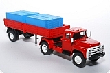 ЗиЛ-130В1 седельный тягач + полуприцеп бортовой ОдАЗ-885 с контейнерами (автоэкспорт) 1:43