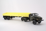 Миасский грузовик-44202 + ОдАЗ-9370 полуприцеп бортовой - хаки/желтый 1:43