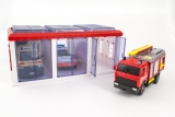 Станция экстренной помощи на 3 а/м - Belgium - Volkswagen T5 Ambulance + Volkswagen Passat Politie + пожарный грузовик 1:43