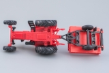 МТЗ-82 трактор + прицеп бортовой - пластик - красный/белый/красный 1:43