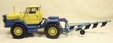Т-125 трактор колесный + навесной плуг ПН-5-35 - синий/желтый 1:43