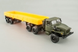 Миасский грузовик-44202 + ОдАЗ-9370 полуприцеп бортовой - хаки/оранжевый 1:43