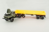Миасский грузовик-44202 + ОдАЗ-9370 полуприцеп бортовой - хаки/оранжевый 1:43