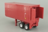 КАМАЗ-65116 седельный тягач + полуприцеп-контейнеровоз - оранжевый/коричневый - СВЕТ+ЗВУК1:43