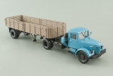 МАЗ-200В седельный тягач + МАЗ-5215 полуприцеп бортовой - голубой/коричневый 1:43