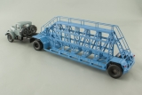 МАЗ-200В седельный тягач + НАМИ-790 полуприцеп-панелевоз - серый/голубой 1:43