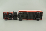 МАЗ-200В седельный тягач + МАЗ-5217 полуприцеп-фургон «Продукты» - красный/серый 1:43