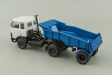 МАЗ-5432 седельный тягач (ранняя кабина) + МАЗ-5232В самосвальный полуприцеп - серый/голубой 1:43