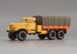 КрАЗ-255Б бортовой с тентом - 1969 г. - песочный/оранжевый 1:43