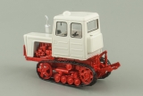 Т-54В трактор - белый/красный - №16 с журналом 1:43
