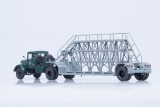 МАЗ-200 седельный тягач + полуприцеп-панелевоз НАМИ-790 - зеленый/серый 1:43