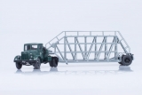 МАЗ-200 седельный тягач + полуприцеп-панелевоз НАМИ-790 - зеленый/серый 1:43