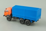 КАМАЗ-43101 бортовой с тентом - оранжевый/синий 1:43