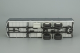 МАЗ-504В седельный тягач (1970-1977 гг.) + МАЗ-5205(А) полуприцеп бортовой с тентом «Sovtransavto» - белый/серый 1:43