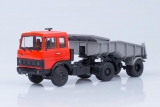 МАЗ-5432 седельный тягач (ранняя кабина) + МАЗ-5232В самосвальный полуприцеп - красный/серый 1:43