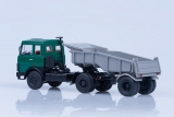 МАЗ-5432 седельный тягач (ранняя кабина) + МАЗ-5232В самосвальный полуприцеп - зеленый/серый 1:43