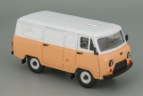 УАЗ-3741 фургон (пластик) - песочный/белый 1:43