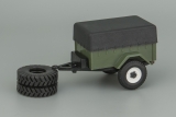УАЗ-8109 прицеп бортовой с тентом - зеленый/черный 1:43