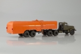 КрАЗ-258Б1 седельный тягач +  полуприцеп-цистерна ТЗ-22 - хаки/оранжевый 1:43