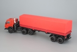 КАМАЗ-5410 седельный тягач + ОдАЗ-9370 полуприцеп бортовой с тентом - красный 1:43