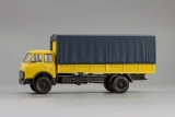 МАЗ-53352 бортовой с тентом - 1977-1990 гг. - желтый/серый 1:43