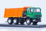 МАЗ-6501 (рестайлинг) самосвал - зеленый/оранжевый 1:43