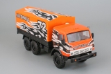 КАМАЗ-43101 бортовой с тентом - Авторалли - оранжевый/черный 1:43