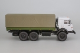 КАМАЗ-53501 бортовой с тентом - серый/оливковый 1:43
