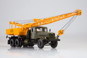 КрАЗ-257 автокран КС-4561 - хаки/желтый 1:43