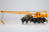 КрАЗ-257 автокран КС-4561 - хаки/желтый 1:43