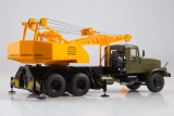 КрАЗ-257 автокран КС-4561 - хаки/желтый 1:43